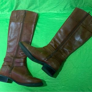 INC International Concepts Brown Leather Riding Boots Size 7.5